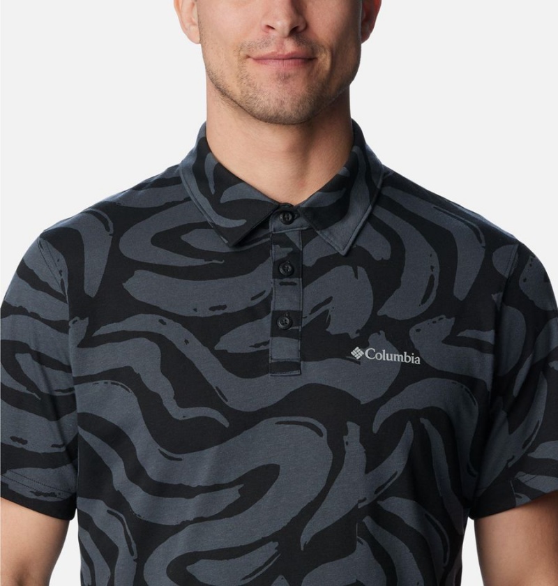 Black Columbia Thistletown Hills Men's Polo Shirt | 76498YLHI