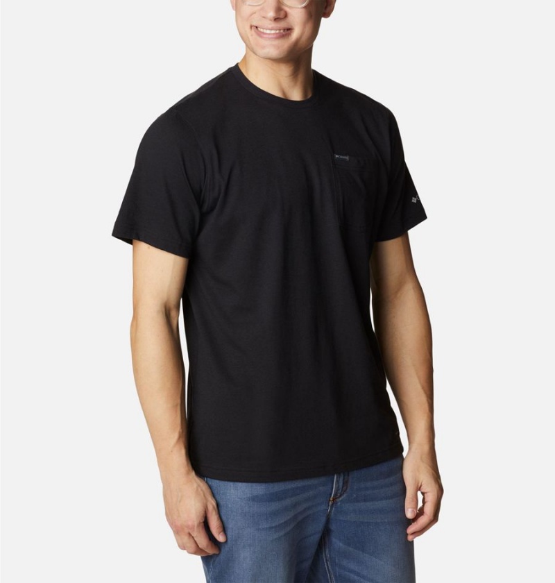 Black Columbia Thistletown Hills Pocket Men's T-Shirt | 56920YPFZ