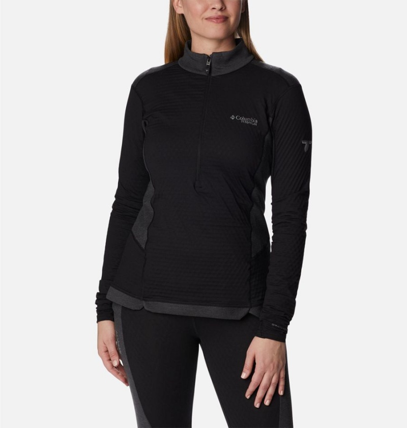 Black Columbia Titan Pass Helix Quarter Zip Women\'s Pullover | 21749WNLA