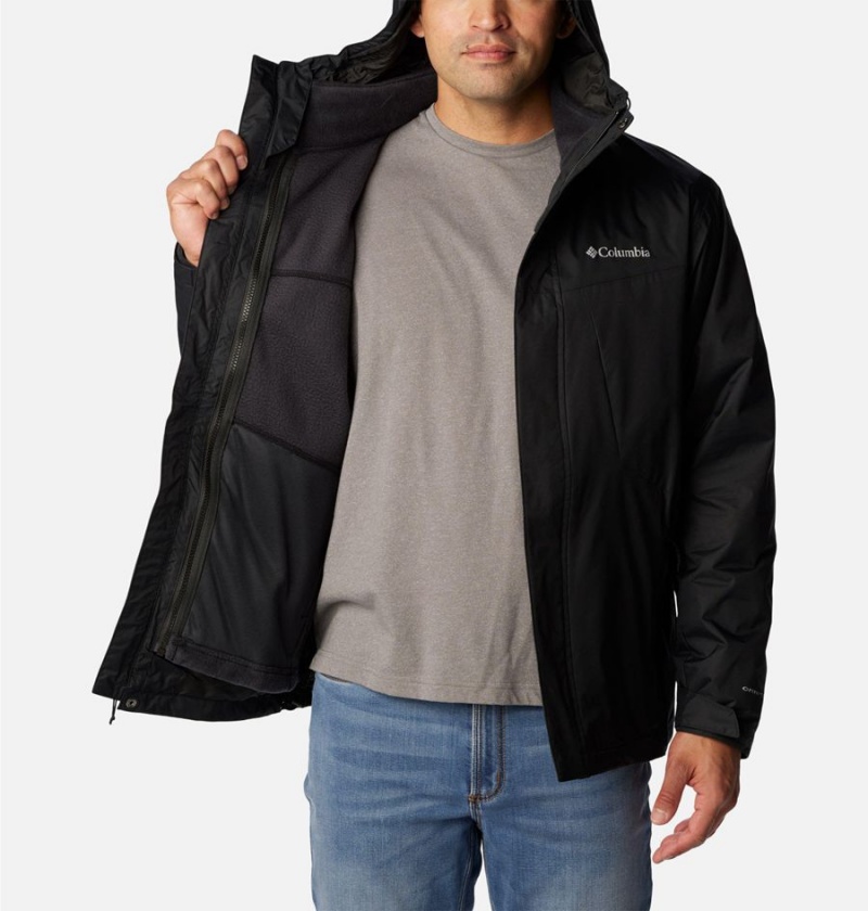 Black Columbia Tunnel Falls Interchange Men's 3 In 1 Jackets | 23705NHWR