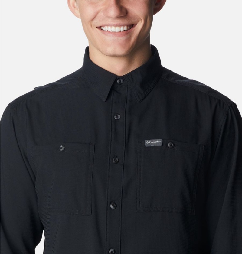 Black Columbia Utilizer Woven Long Sleeve Men's Shirt | 46391TOFV