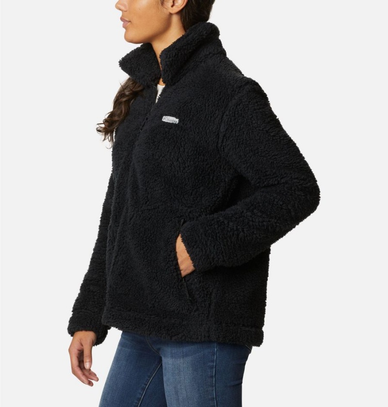 Black Columbia Winter Pass Sherpa Full Zip Women's Fleece Jacket | 60195QWOD