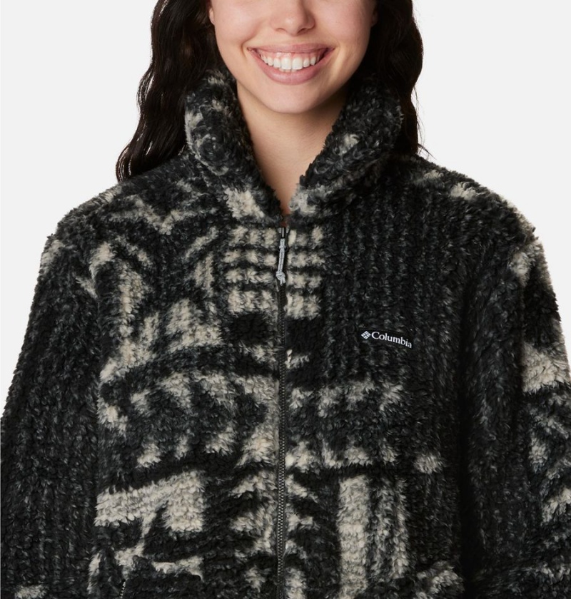 Black Columbia Winter Pass Sherpa Full Zip Women's Fleece Jacket | 03219ZMCW