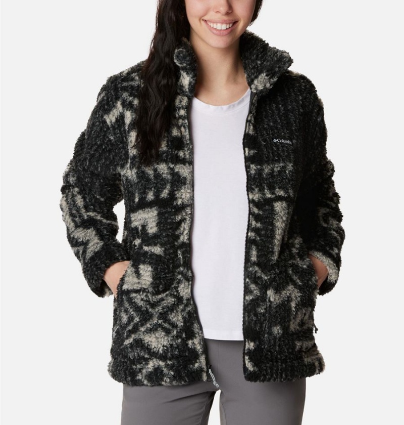 Black Columbia Winter Pass Sherpa Full Zip Women's Fleece Jacket | 03219ZMCW