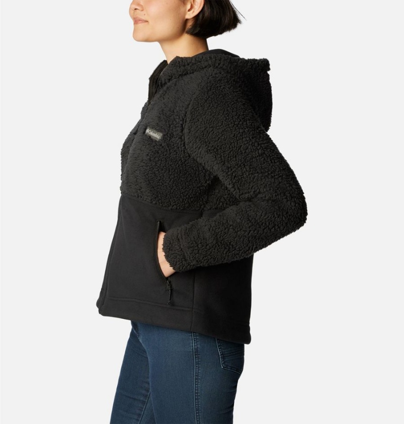 Black Columbia Winter Pass Sherpa Hooded Full Zip Women's Fleece Jacket | 21734SHCU