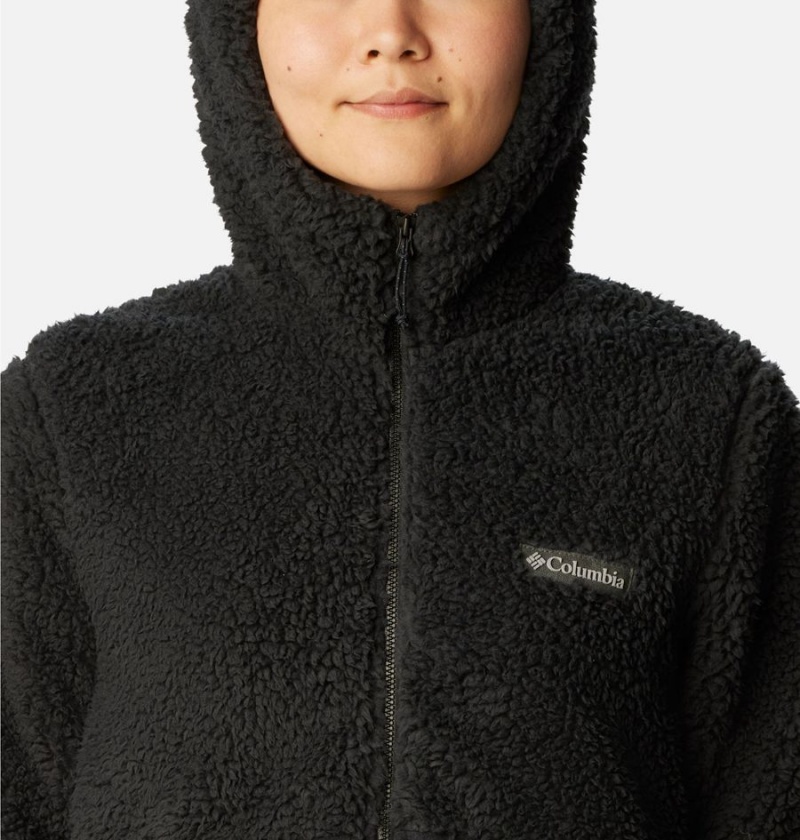 Black Columbia Winter Pass Sherpa Hooded Full Zip Women's Fleece Jacket | 21734SHCU