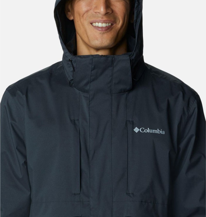 Black Columbia Wright Lake Men's Rain Jacket | 71830AQJT