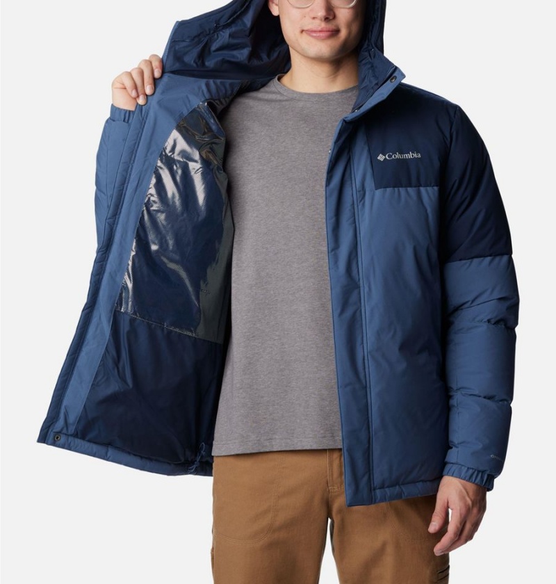 Blue Columbia Aldercrest Hooded Insulated Men's Puffer Jacket | 57423ZVOW