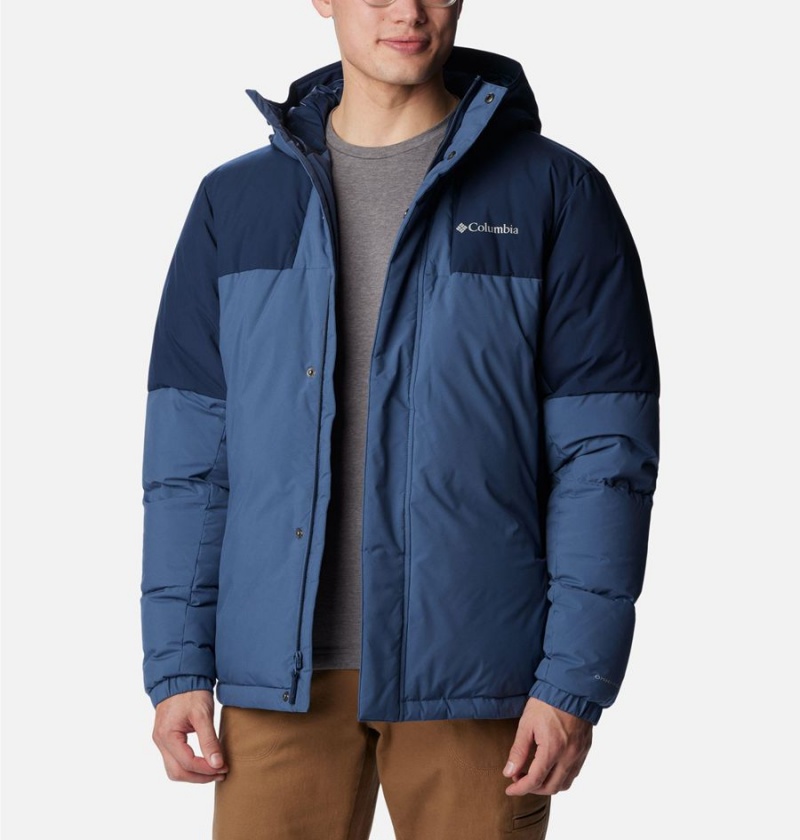 Blue Columbia Aldercrest Hooded Insulated Men's Puffer Jacket | 57423ZVOW