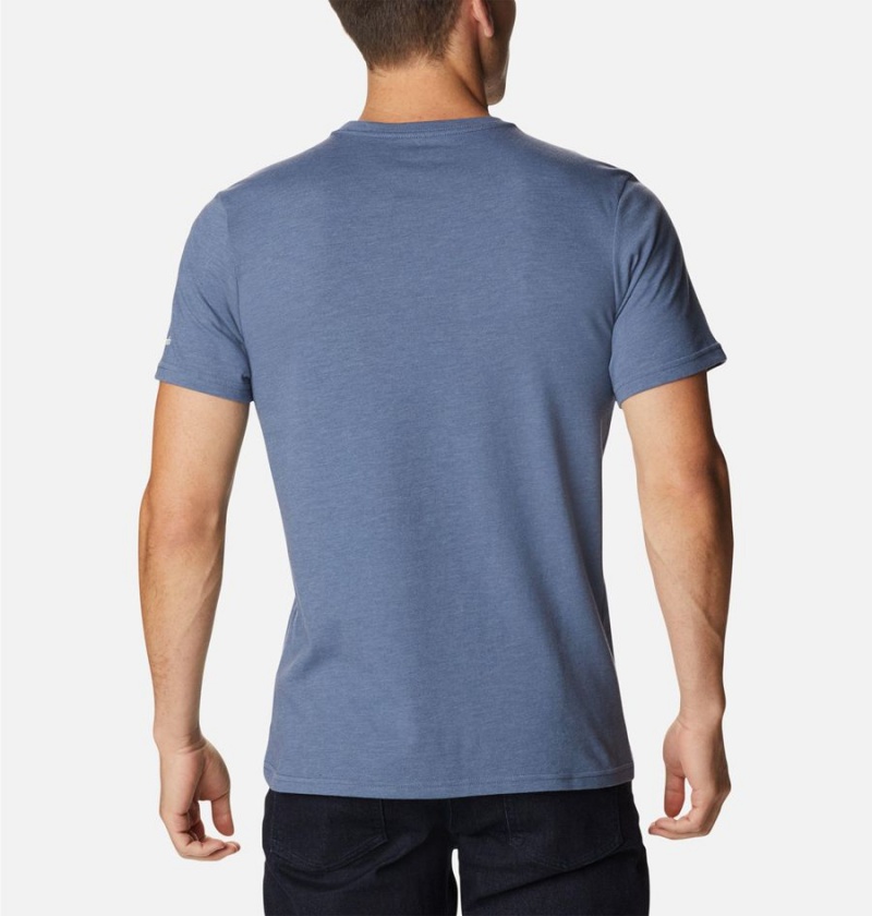 Blue Columbia Alpine Way Graphic Men's T-Shirt | 10578BMHR