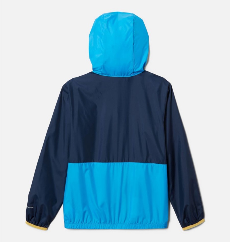 Blue Columbia Back Bowl Hooded Windbreaker Kids' Jacket | 26805IXSZ