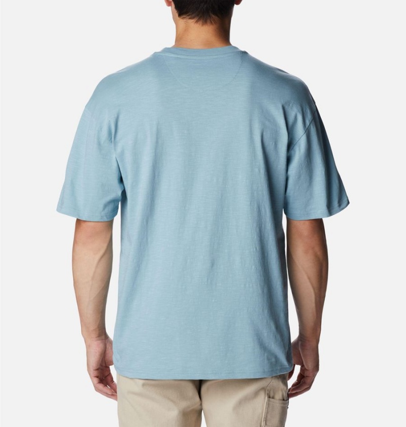 Blue Columbia Break It Down Men's T-Shirt | 65401DGUK