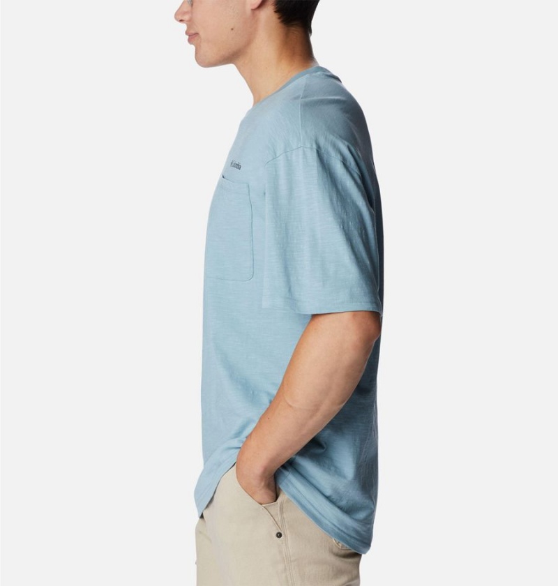 Blue Columbia Break It Down Men's T-Shirt | 65401DGUK