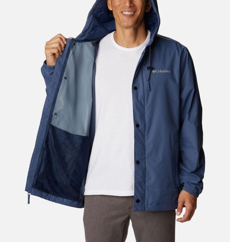 Blue Columbia Cedar Cliff Men's Rain Jacket | 82094SCVA