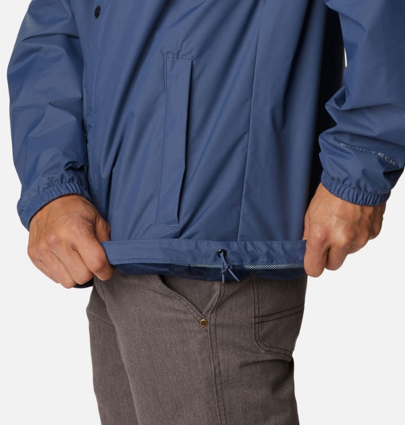 Blue Columbia Cedar Cliff Men's Rain Jacket | 82094SCVA