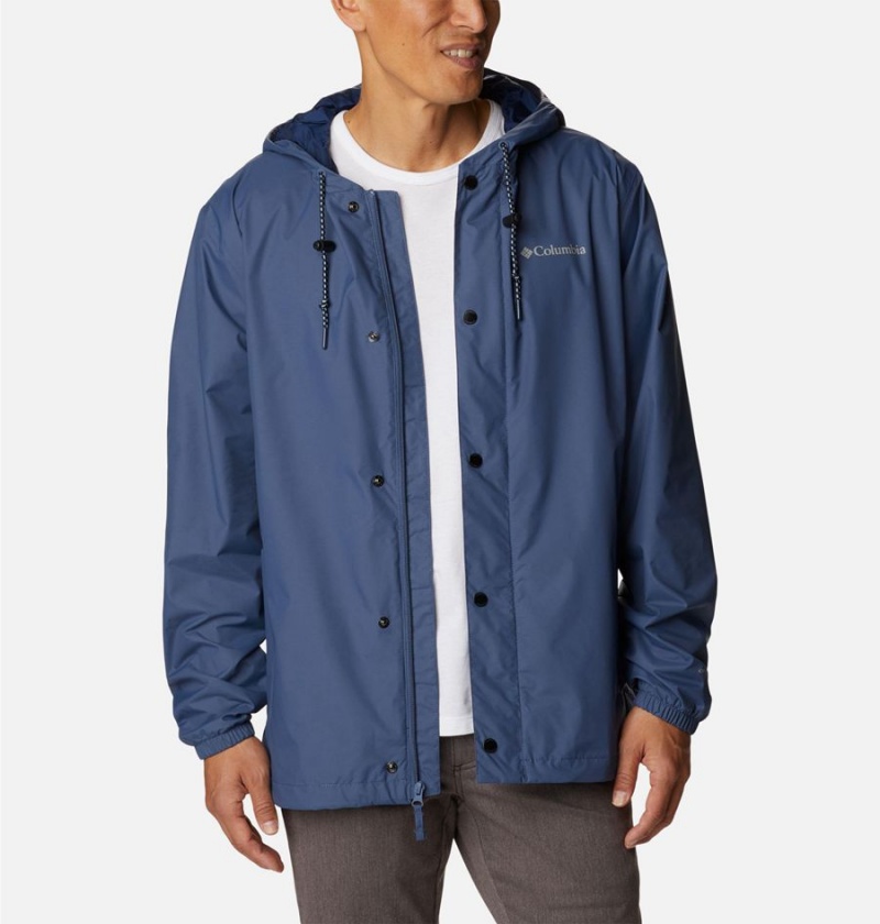 Blue Columbia Cedar Cliff Men's Rain Jacket | 82094SCVA