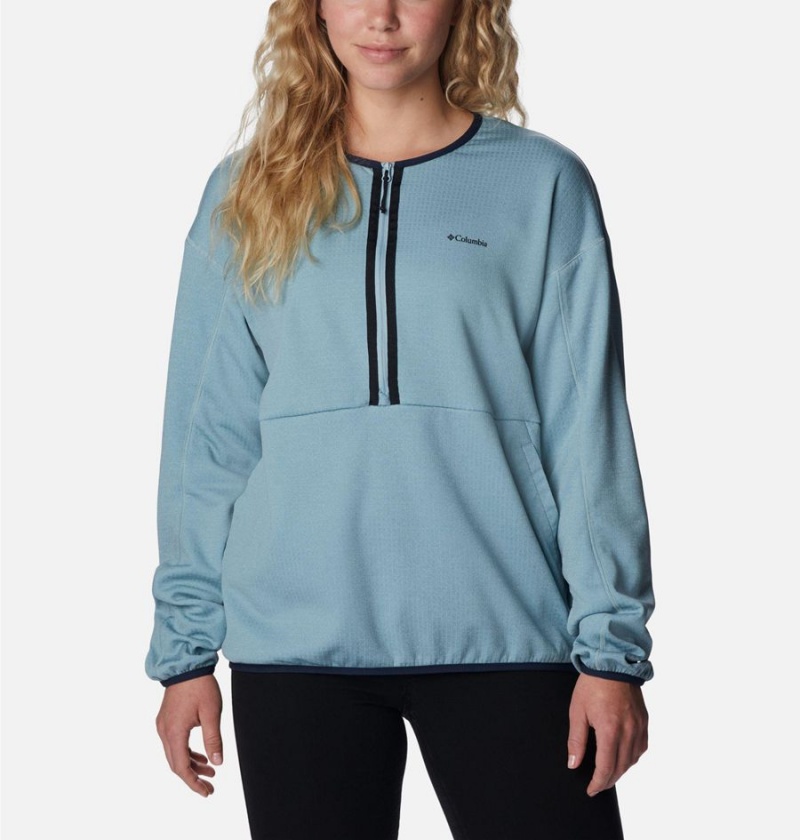 Blue Columbia Coral Ridge Midlayer Half Zip Fleece Women\'s Pullover | 85279XOPN