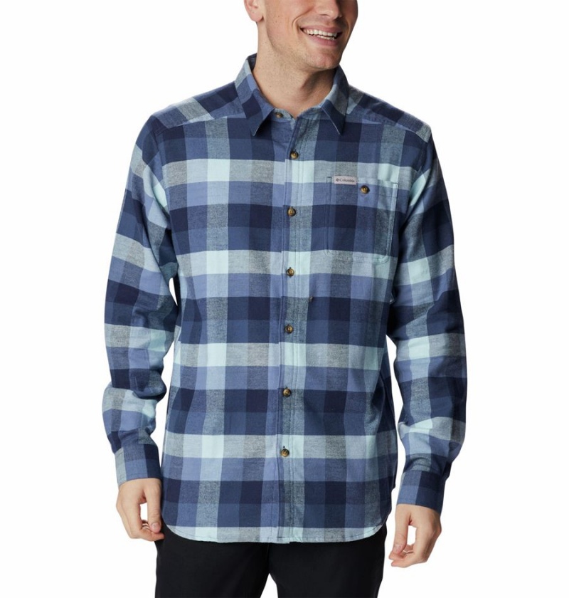 Blue Columbia Cornell Woods Flannel Long Sleeve Men\'s Shirt | 90562BRIL