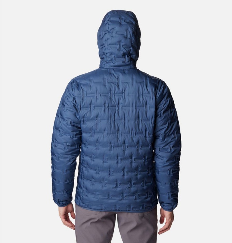 Blue Columbia Delta Ridge Hooded Insulated Men's Puffer Jacket | 16502KAQT