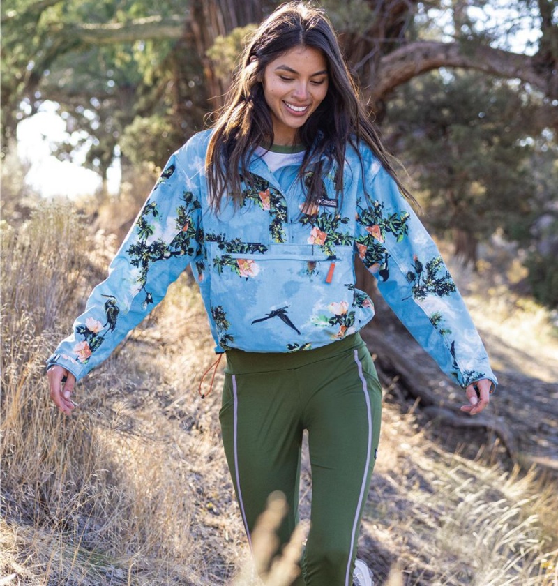 Blue Columbia Deschutes Valley Wind Shell Jacket Women's Windbreaker | 41365UENW