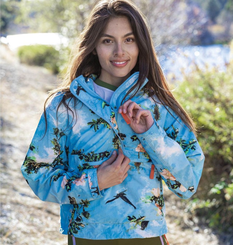 Blue Columbia Deschutes Valley Wind Shell Jacket Women's Windbreaker | 41365UENW