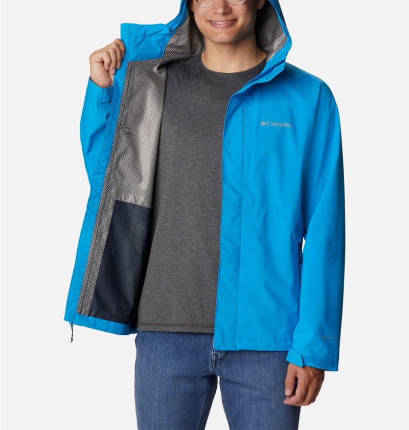 Blue Columbia Earth Explorer Shell Men's Rain Jacket | 63947QELD