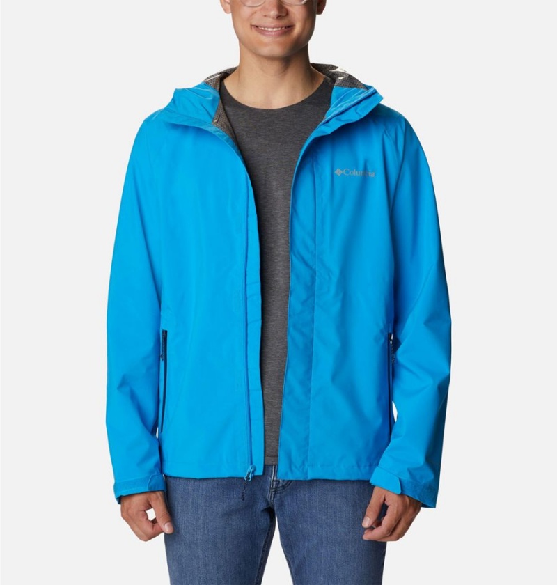 Blue Columbia Earth Explorer Shell Men's Rain Jacket | 63947QELD