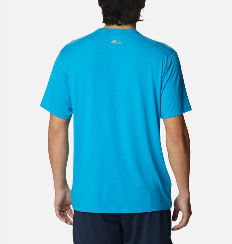 Blue Columbia Endless Trail Running Tech Men's T-Shirt | 21548EDHJ