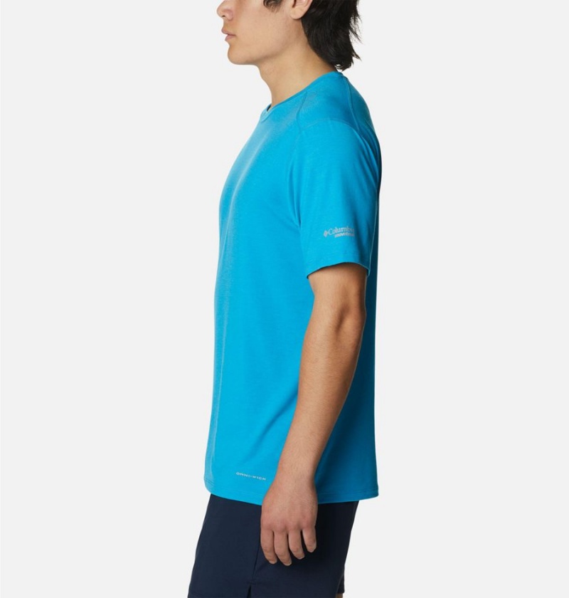 Blue Columbia Endless Trail Running Tech Men's T-Shirt | 21548EDHJ