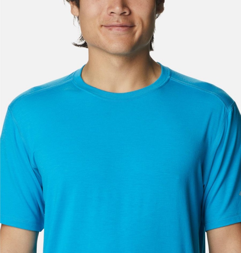 Blue Columbia Endless Trail Running Tech Men's T-Shirt | 21548EDHJ