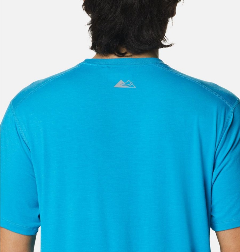 Blue Columbia Endless Trail Running Tech Men's T-Shirt | 21548EDHJ