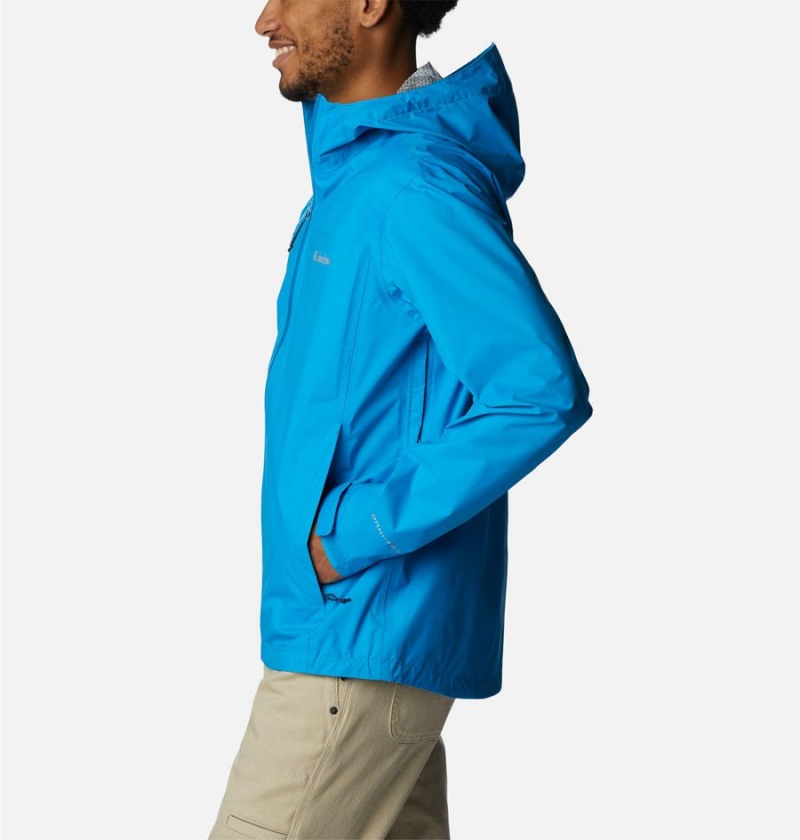 Blue Columbia EvaPOURation Men's Rain Jacket | 81275RHQP