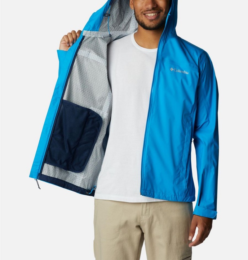 Blue Columbia EvaPOURation Men's Rain Jacket | 81275RHQP