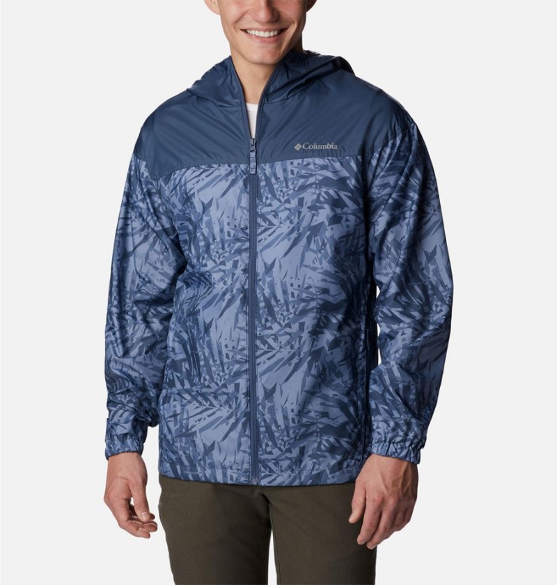 Blue Columbia Flash Challenger Novelty Jacket Men\'s Windbreaker | 75240TLFG