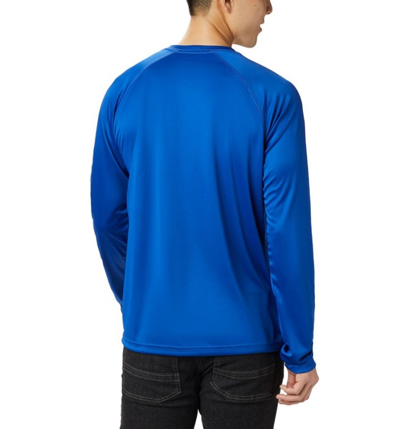 Blue Columbia Fork Stream Long Sleeve Men's T-Shirt | 87539WCRG