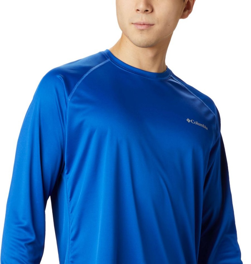 Blue Columbia Fork Stream Long Sleeve Men's T-Shirt | 87539WCRG