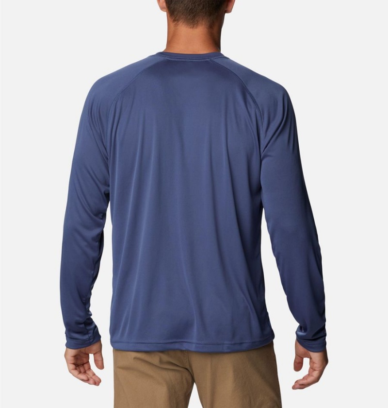 Blue Columbia Fork Stream Long Sleeve Men's T-Shirt | 97062VRLZ