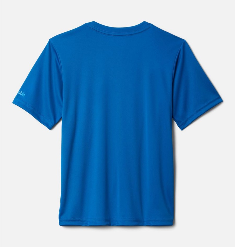 Blue Columbia Grizzly Ridge Short Sleeve Graphic Kids' T-Shirt | 32815KHWU