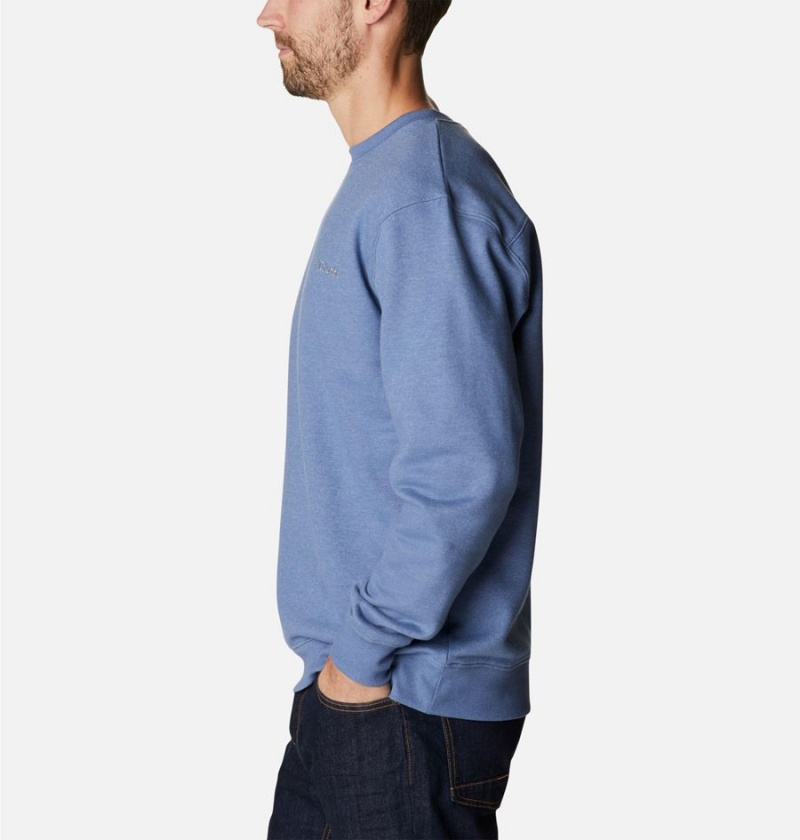 Blue Columbia Hart Mountain II Crew Men's Sweatshirt | 24607FYUR