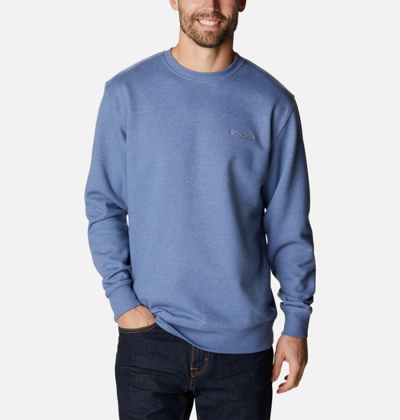 Blue Columbia Hart Mountain II Crew Men's Sweatshirt | 24607FYUR