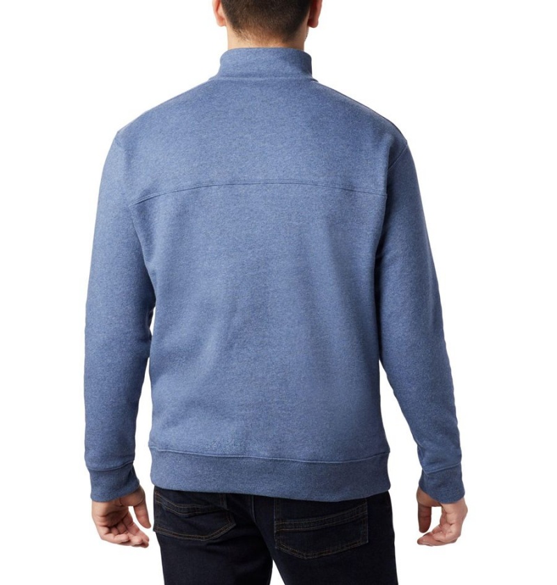 Blue Columbia Hart Mountain II Half Zip Men's Sweatshirt | 83752ICYN