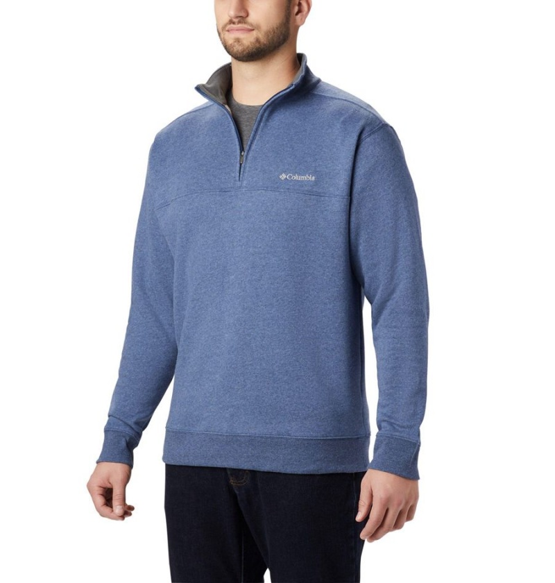 Blue Columbia Hart Mountain II Half Zip Men\'s Sweatshirt | 83752ICYN