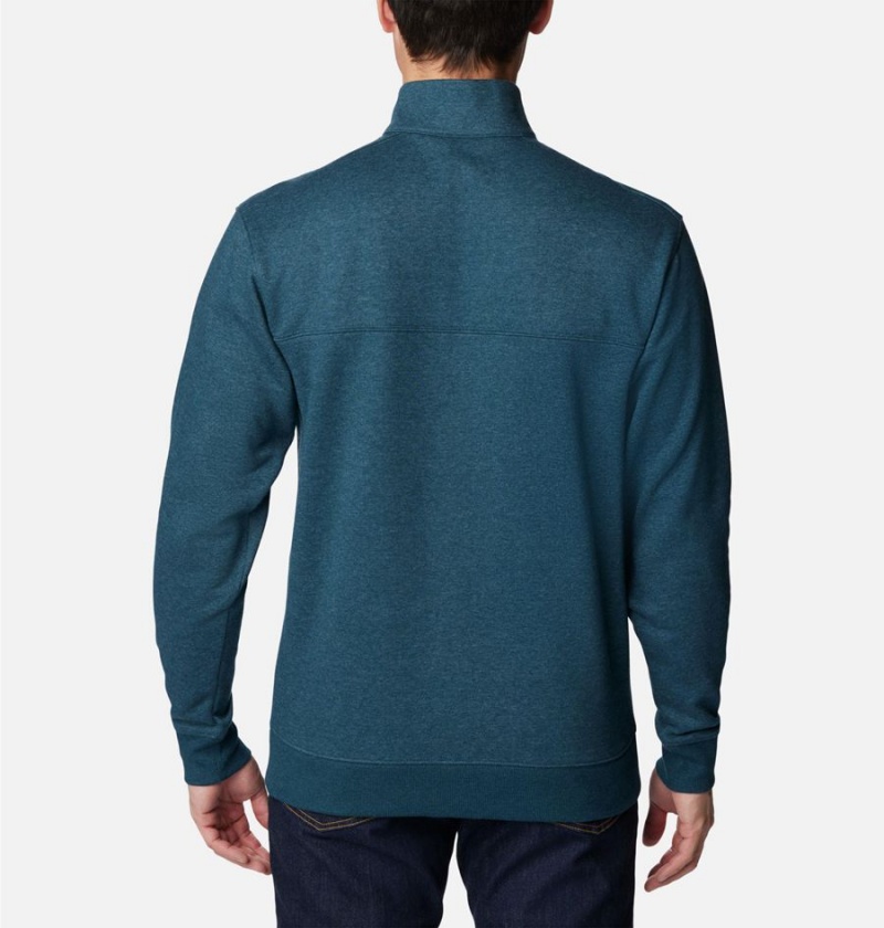 Blue Columbia Hart Mountain II Half Zip Men's Sweatshirt | 59673RLZX