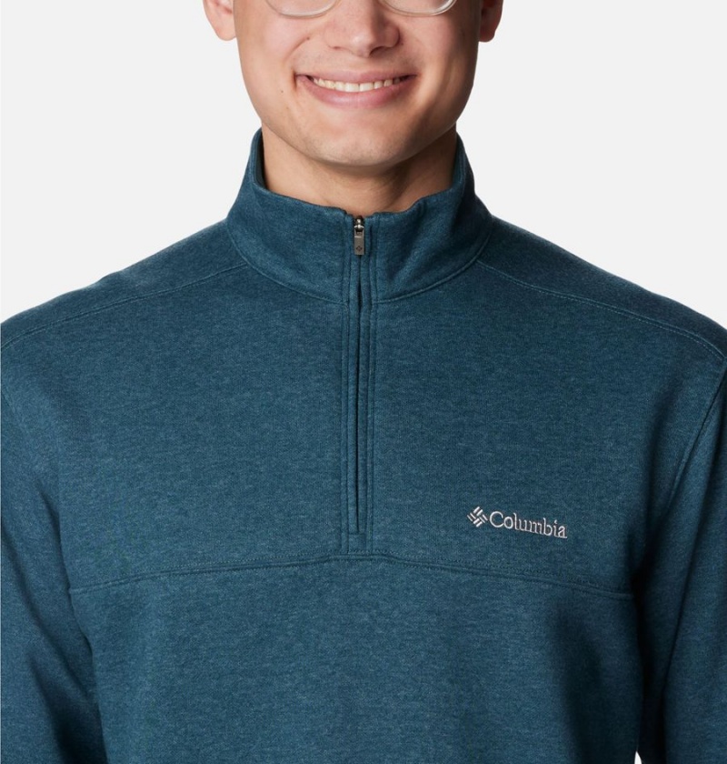 Blue Columbia Hart Mountain II Half Zip Men's Sweatshirt | 59673RLZX