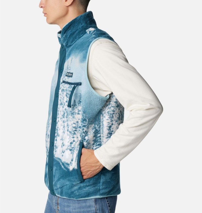 Blue Columbia Helvetia Sherpa Fleece Men's Vest | 65394YZNG