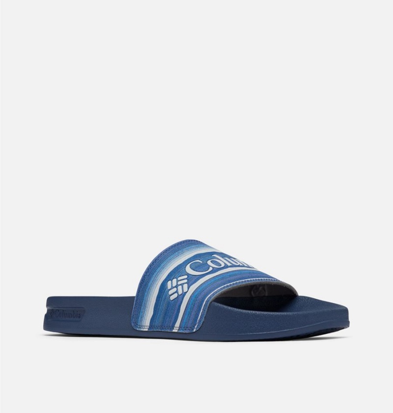 Blue Columbia Hood River Slide Men's Sandals | 38416WCID