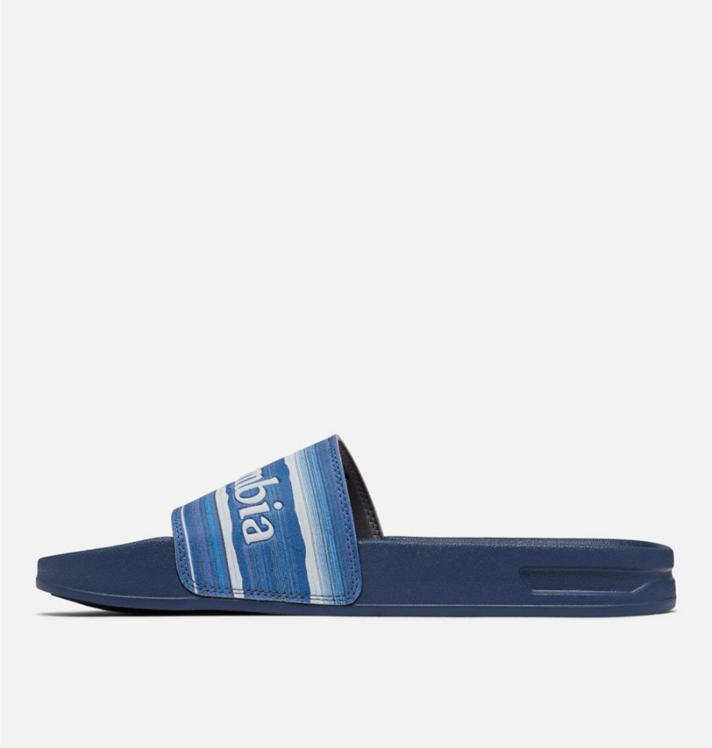 Blue Columbia Hood River Slide Men's Sandals | 38416WCID