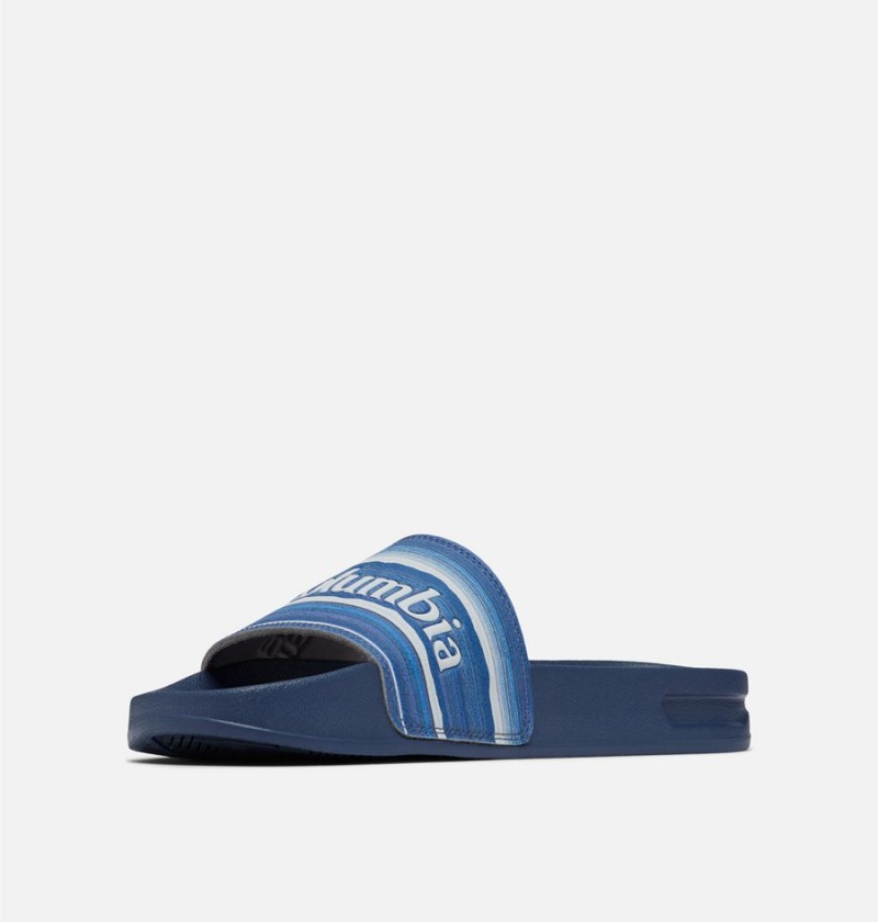 Blue Columbia Hood River Slide Men's Sandals | 38416WCID