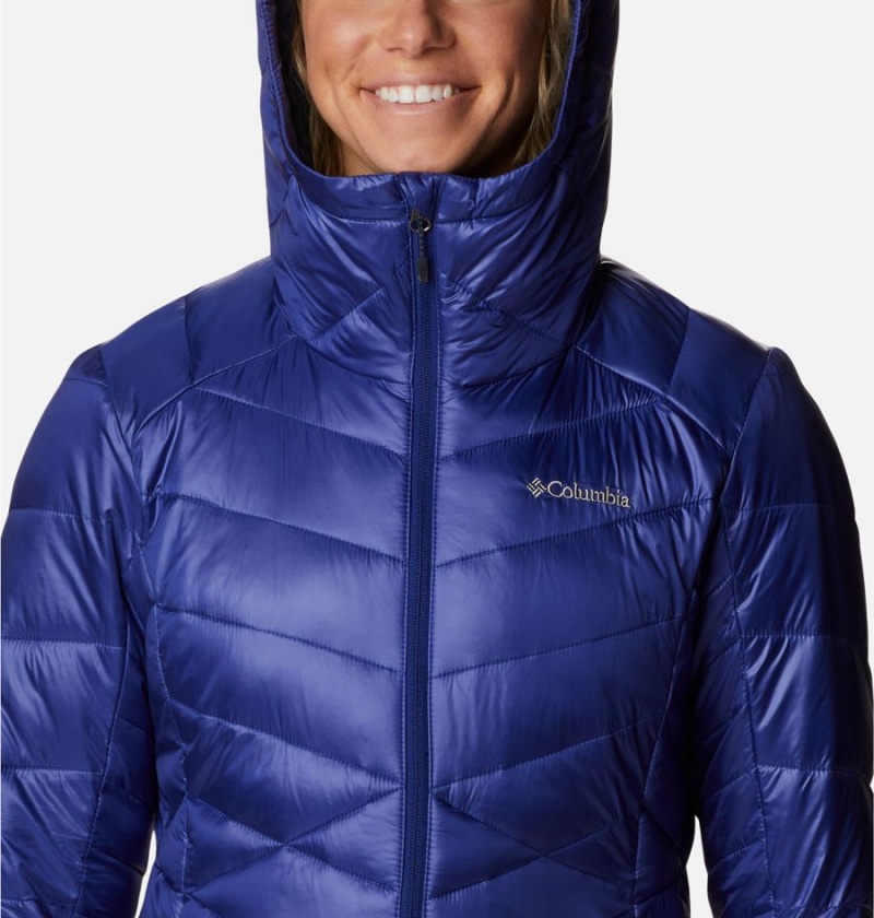 Blue Columbia Joy Peak Insulated Hooded Women's Puffer Jacket | 69287QSZO