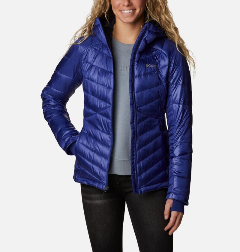 Blue Columbia Joy Peak Insulated Hooded Women's Puffer Jacket | 69287QSZO